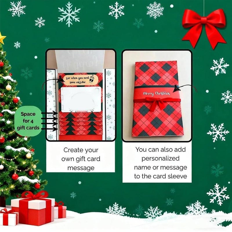 3 Seconds Pull-out Christmas Gift Card Booklet, 1Pcs Handmade Waterfall  Design Merry Christmas Surprise Gift Card Booklet, Gift Cards Book, DIY Message Xmas Gift for Family Friends  (1Pcs Pink) - Image 5